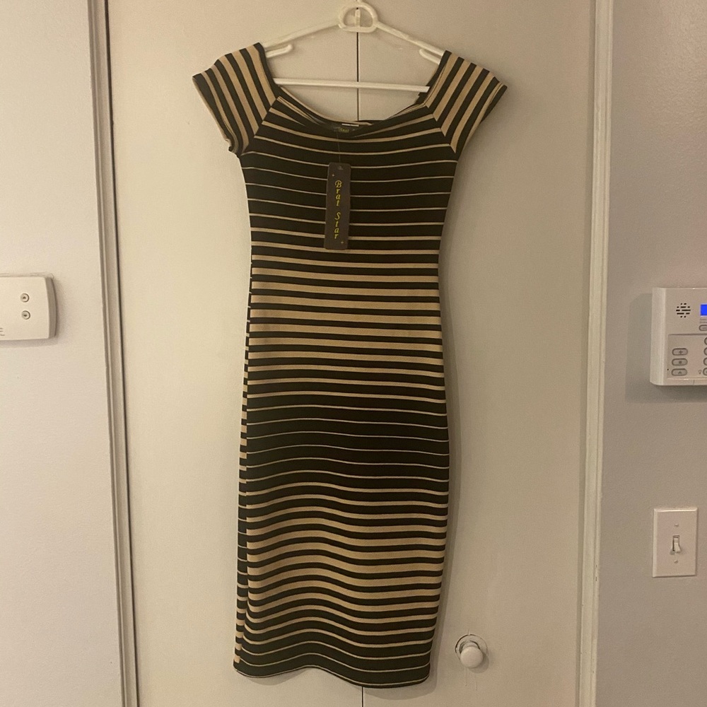 Stripped Midi Dress